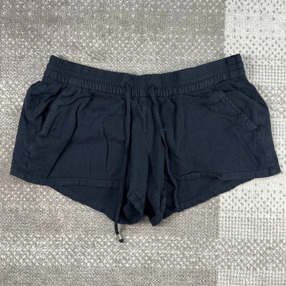 Old Navy Womens Medium Black Drawstring Elastic Waist Casual Shorts Solid Pocket